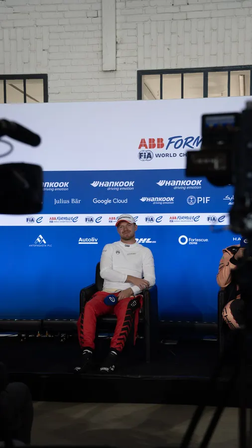 Formula E driver at the press conference, Berlin E-Prix